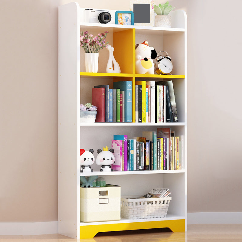 Contemporary Closed Back Bookshelf Freestanding Cubby Storage Bookcase