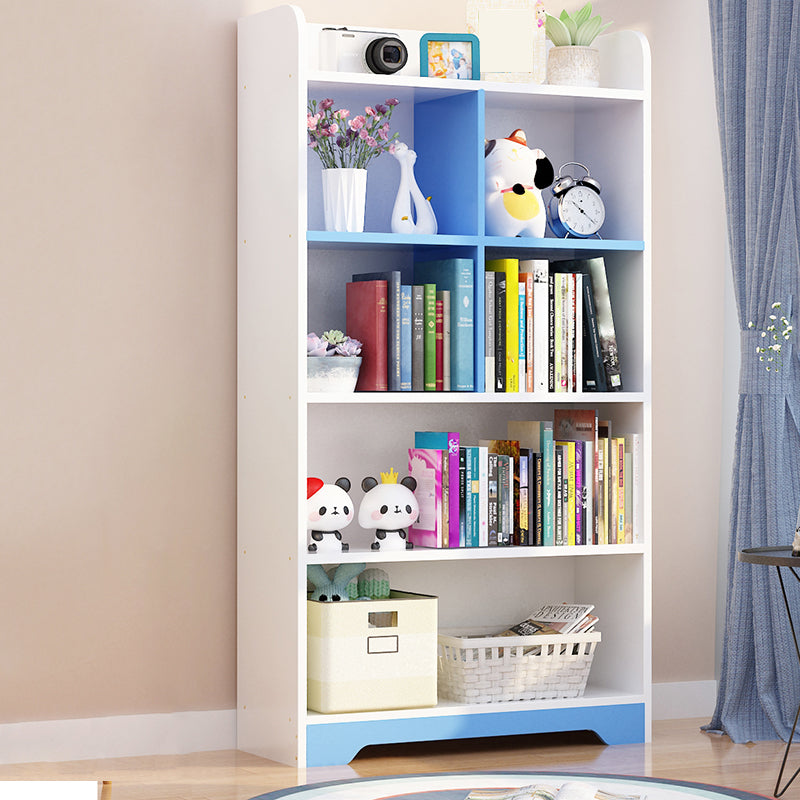 Contemporary Closed Back Bookshelf Freestanding Cubby Storage Bookcase