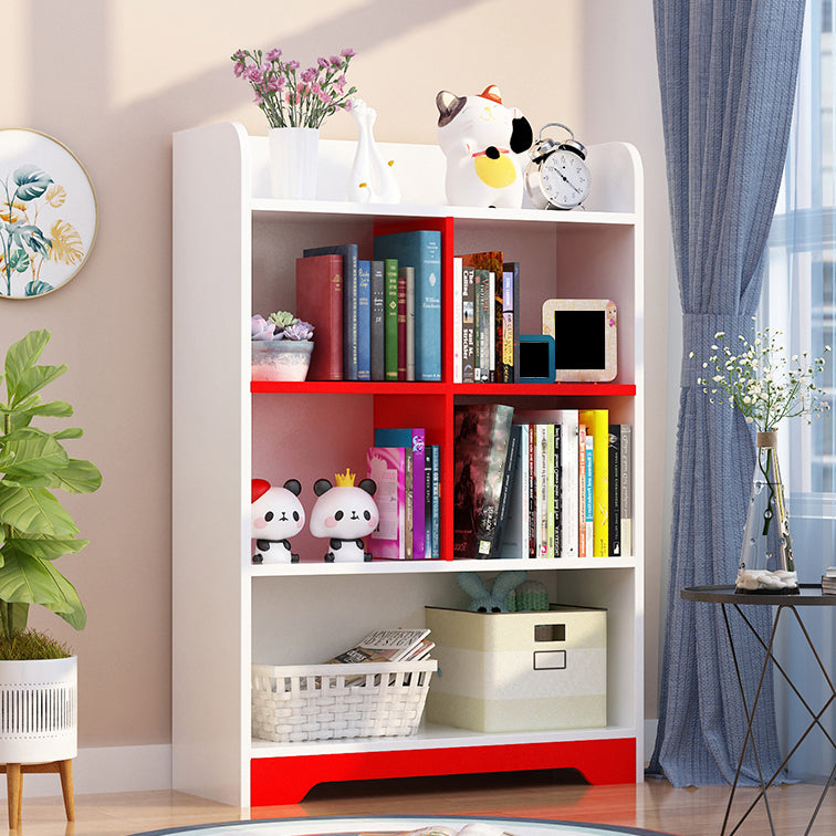 Contemporary Closed Back Bookshelf Freestanding Cubby Storage Bookcase