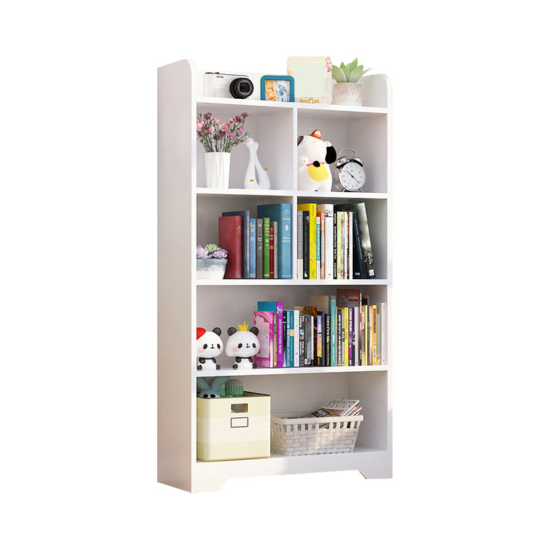 Contemporary Closed Back Bookshelf Freestanding Cubby Storage Bookcase