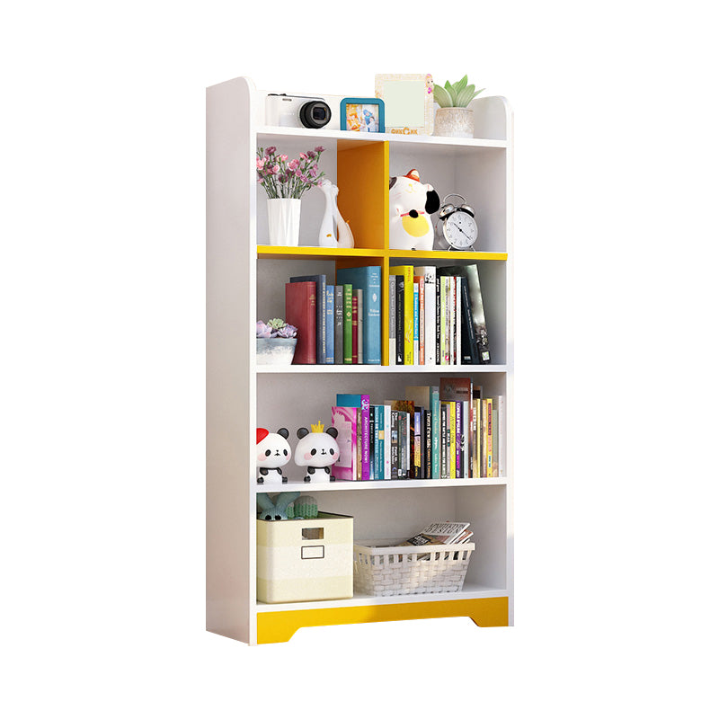 Contemporary Closed Back Bookshelf Freestanding Cubby Storage Bookcase