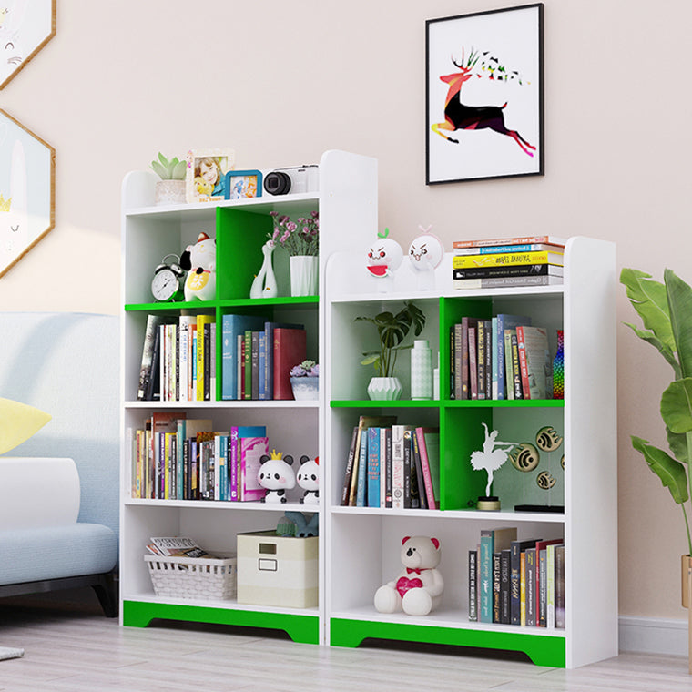 Contemporary Closed Back Bookshelf Freestanding Cubby Storage Bookcase