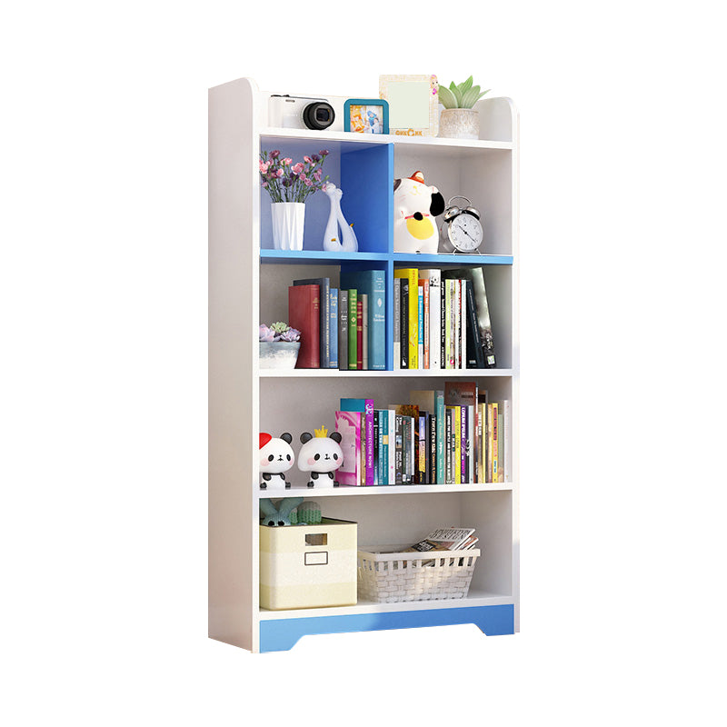 Contemporary Closed Back Bookshelf Freestanding Cubby Storage Bookcase