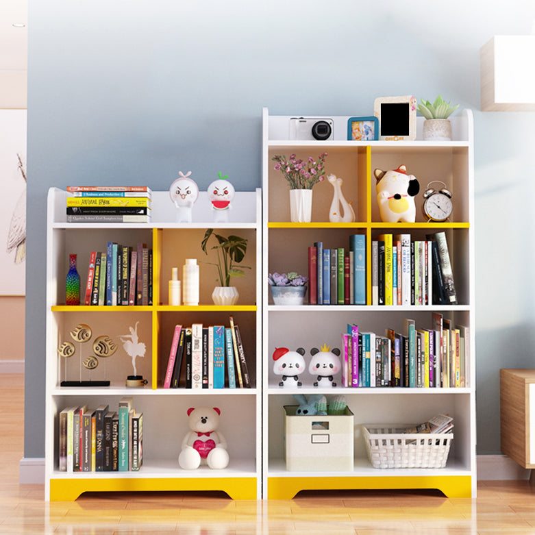 Contemporary Closed Back Bookshelf Freestanding Cubby Storage Bookcase