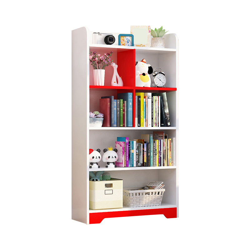 Contemporary Closed Back Bookshelf Freestanding Cubby Storage Bookcase