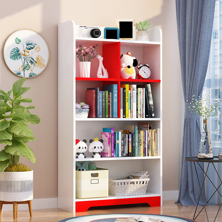 Contemporary Closed Back Bookshelf Freestanding Cubby Storage Bookcase