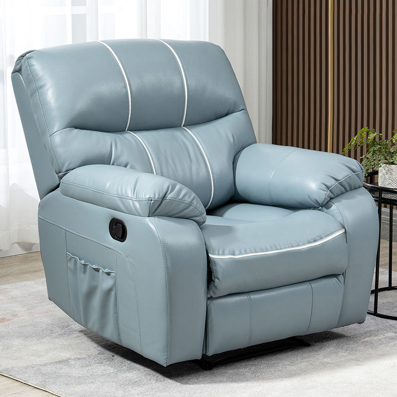 Swivel Rocker Standard Recliner Solid Color Leather Recliner Chair