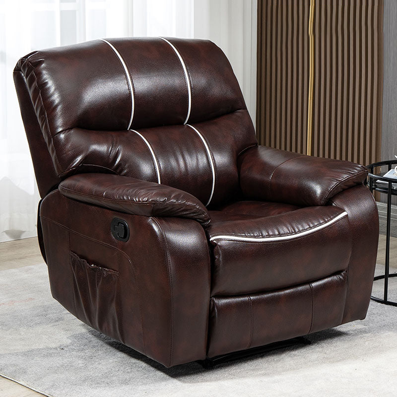 Swivel Rocker Standard Recliner Solid Color Leather Recliner Chair