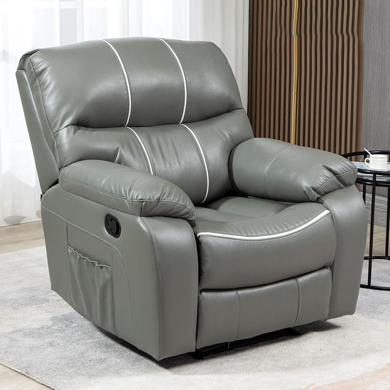 Swivel Rocker Standard Recliner Solid Color Leather Recliner Chair