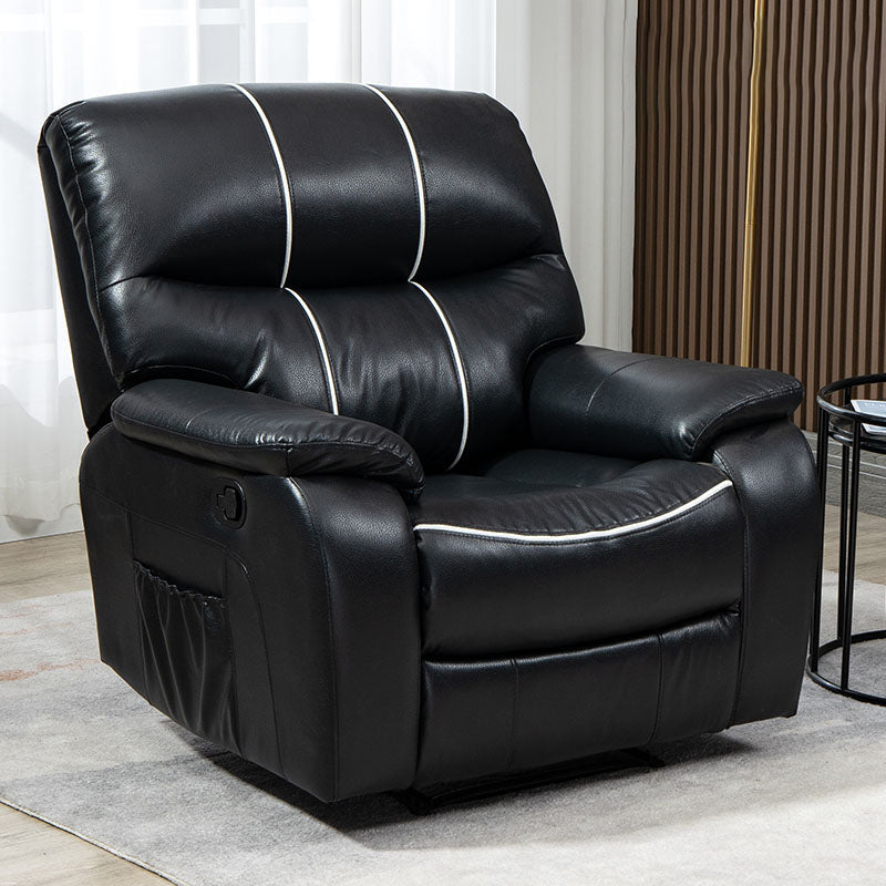 Swivel Rocker Standard Recliner Solid Color Leather Recliner Chair