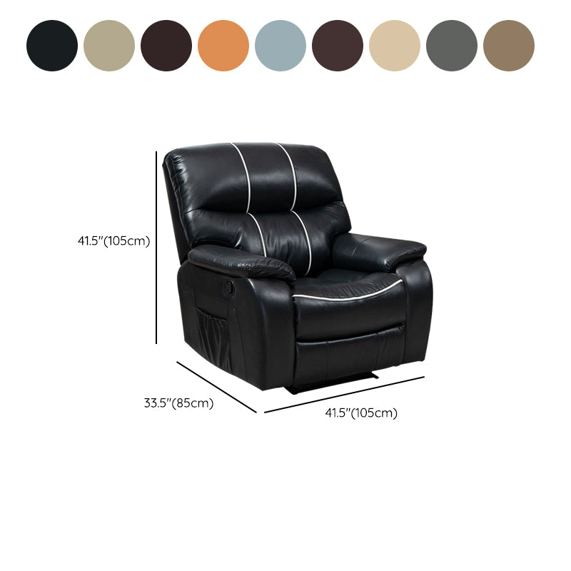 Swivel Rocker Standard Recliner Solid Color Leather Recliner Chair