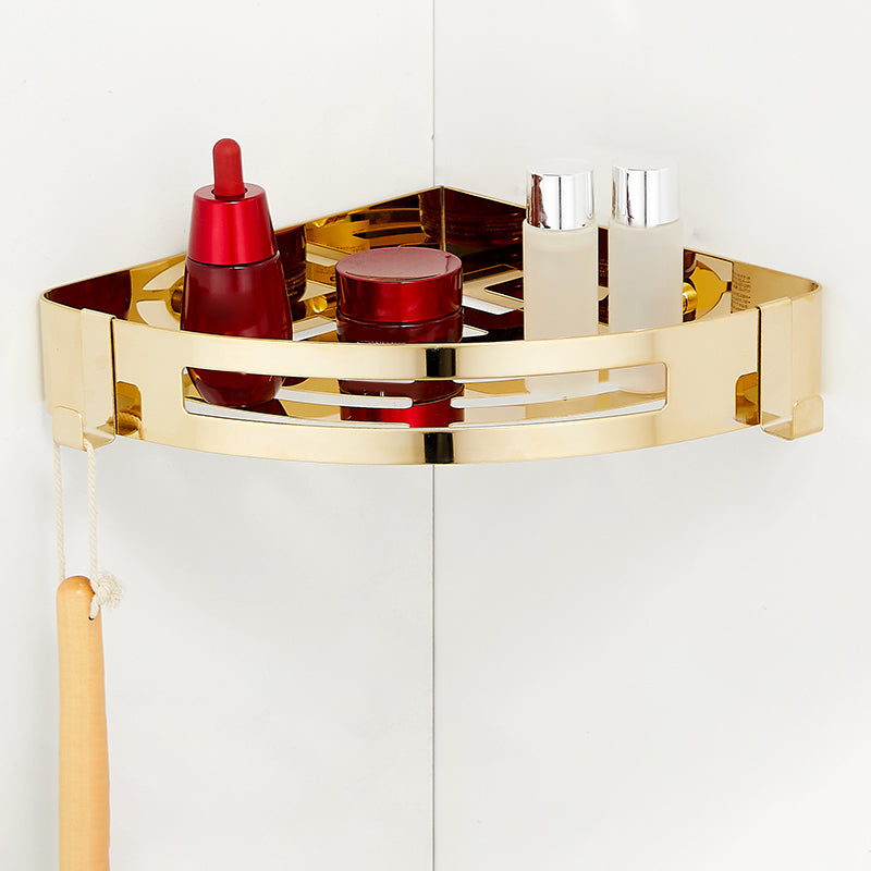 Gold Modern Bathroom Accessory Set, Bath Shelf, Towel Bar, Paper Holder, Robe Hooks