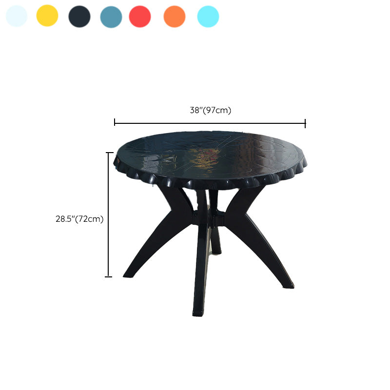 Modern Plastic Dining Table Outdoor Water Resistant Patio Table