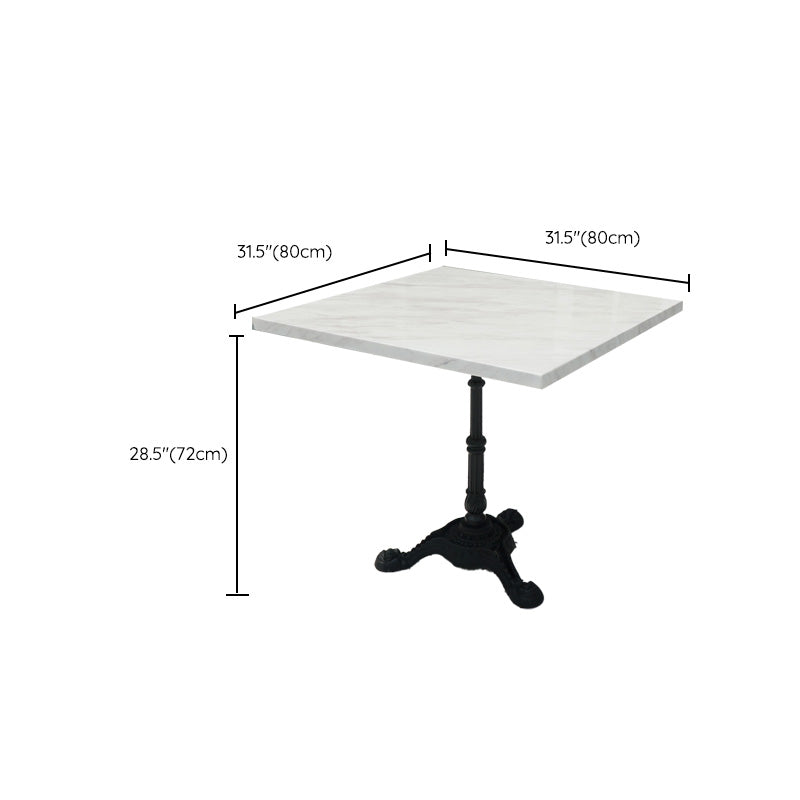 Stone Dining Table Outdoor Aluminum Base Patio Table in White