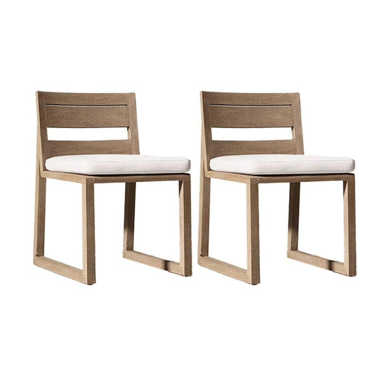 Contemporary Solid Wood Dining Armchair Open Back Outdoors Dining Chairs