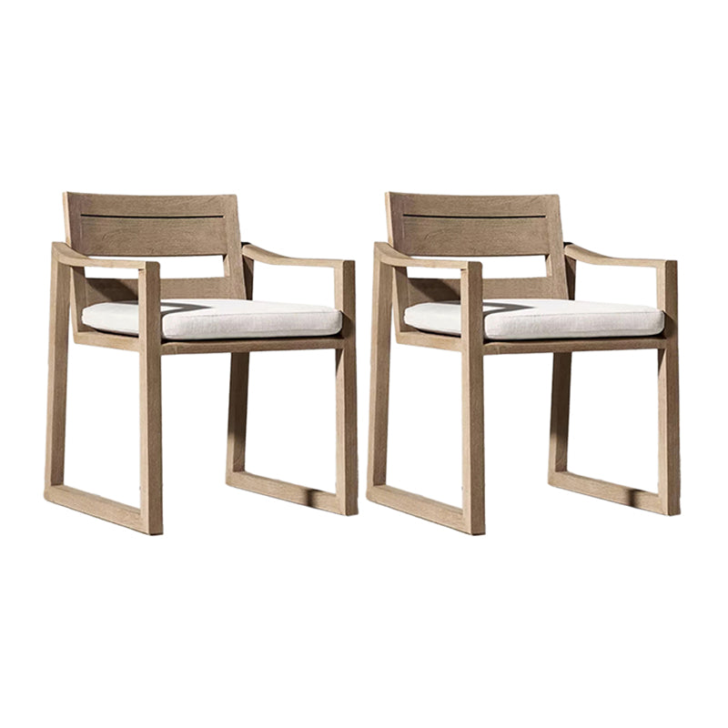 Contemporary Solid Wood Dining Armchair Open Back Outdoors Dining Chairs