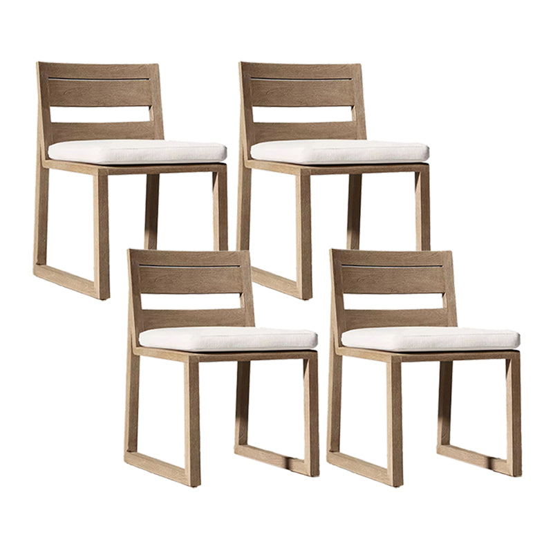 Contemporary Solid Wood Dining Armchair Open Back Outdoors Dining Chairs