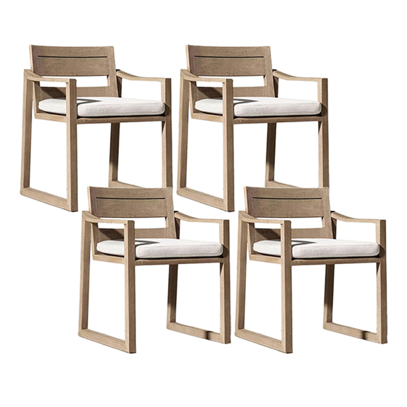 Contemporary Solid Wood Dining Armchair Open Back Outdoors Dining Chairs