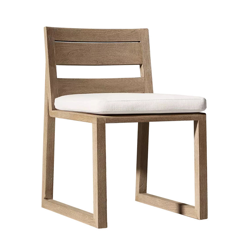 Contemporary Solid Wood Dining Armchair Open Back Outdoors Dining Chairs