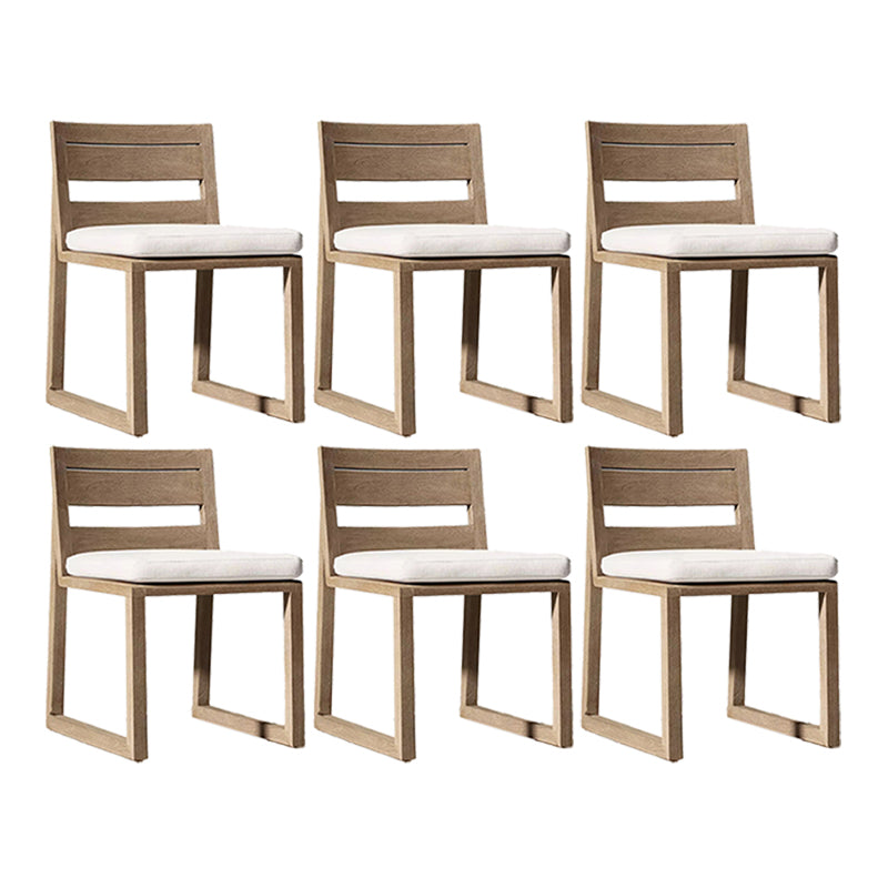 Contemporary Solid Wood Dining Armchair Open Back Outdoors Dining Chairs