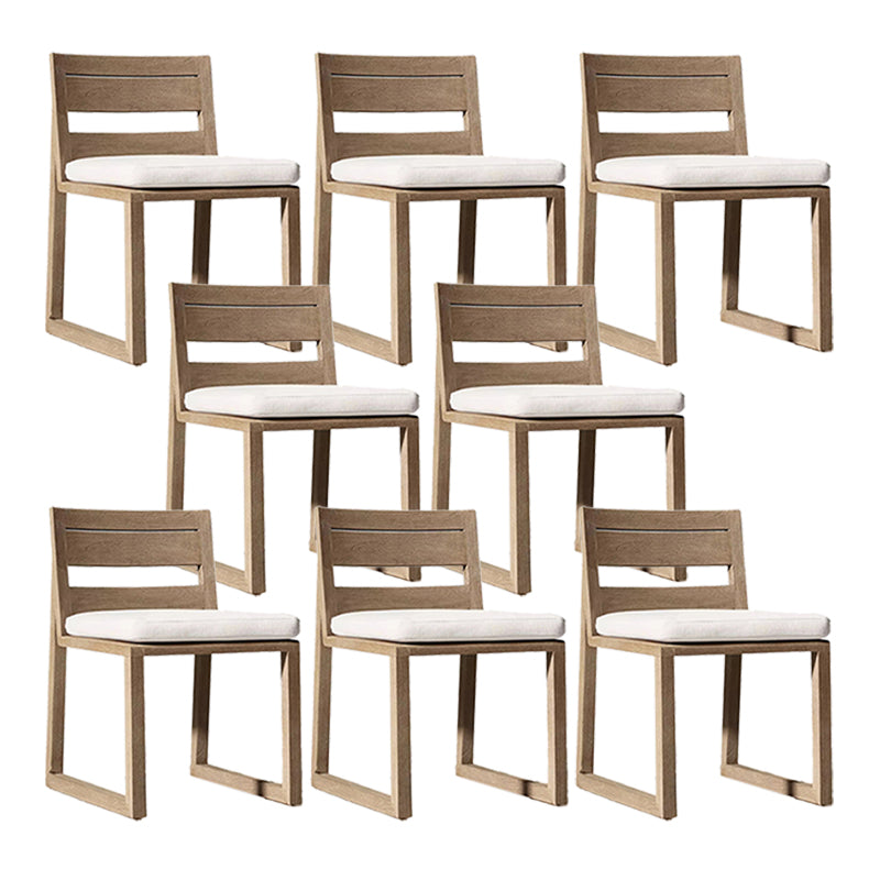 Contemporary Solid Wood Dining Armchair Open Back Outdoors Dining Chairs