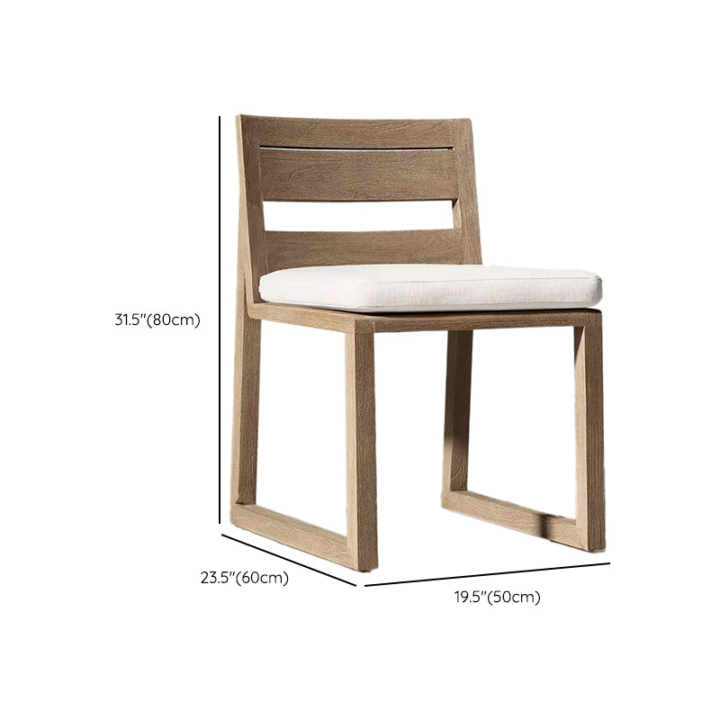 Contemporary Solid Wood Dining Armchair Open Back Outdoors Dining Chairs