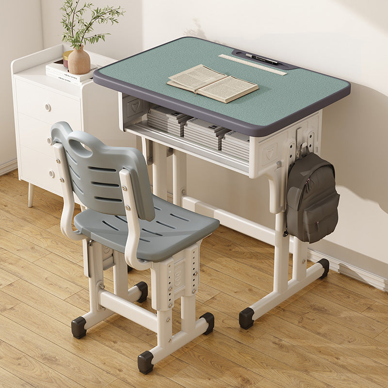 School Kids Desk and Chair Adjustable Writing Desk with Storage