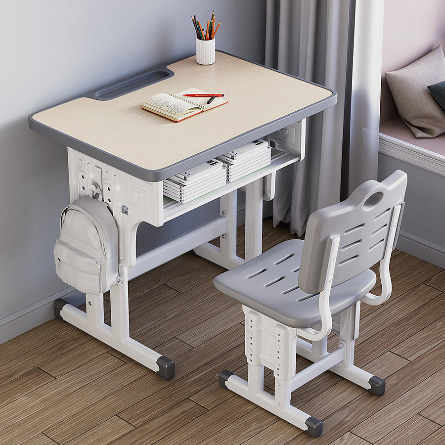 School Kids Desk and Chair Adjustable Writing Desk with Storage