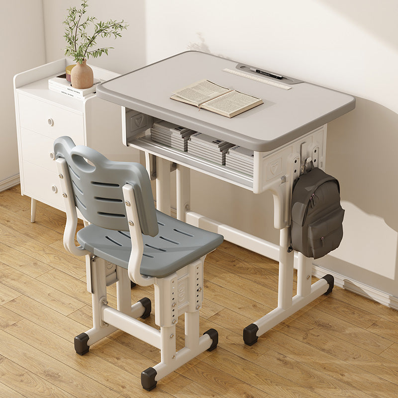 School Kids Desk and Chair Adjustable Writing Desk with Storage