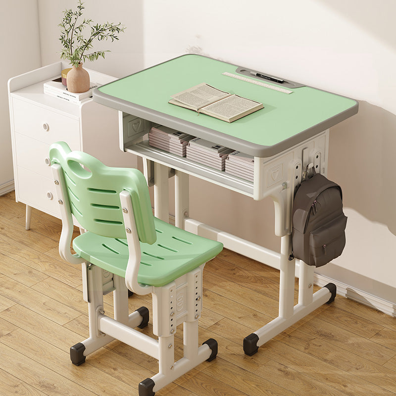 School Kids Desk and Chair Adjustable Writing Desk with Storage