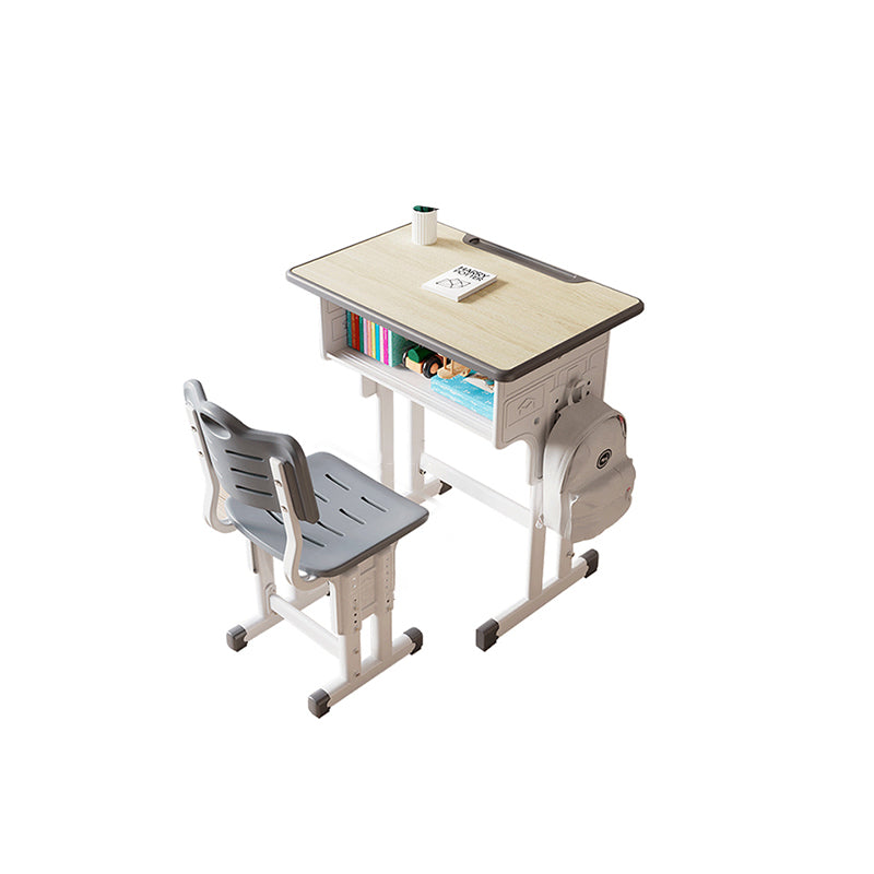 School Kids Desk and Chair Adjustable Writing Desk with Storage