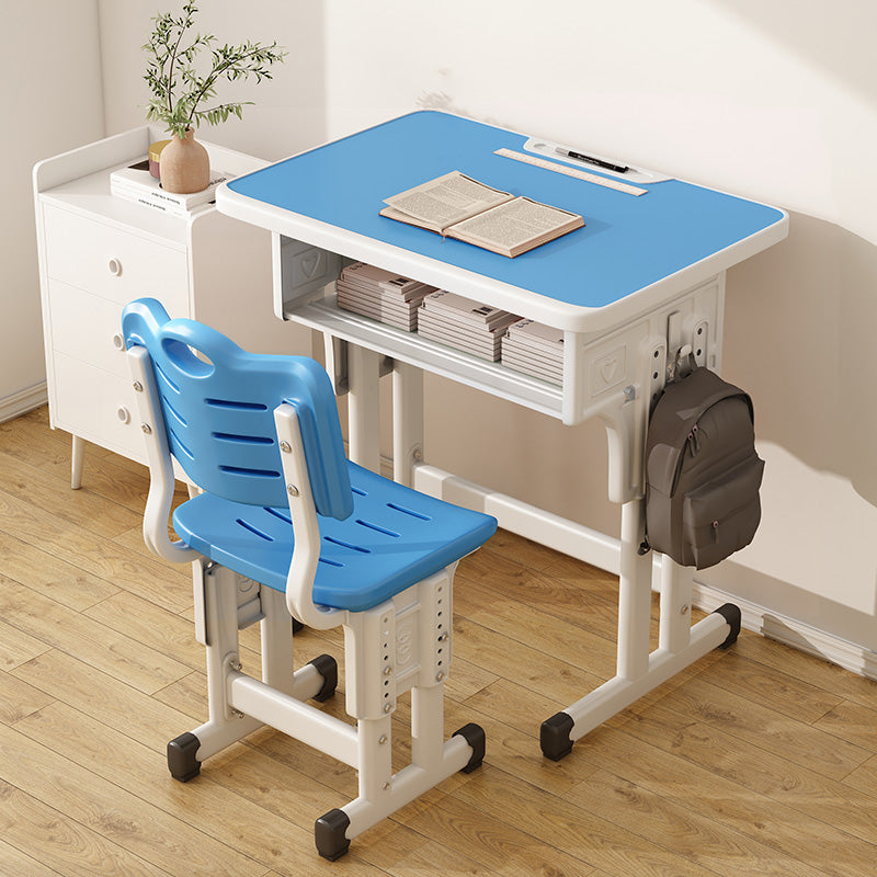 School Kids Desk and Chair Adjustable Writing Desk with Storage