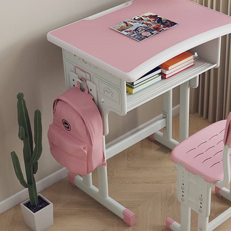 School Kids Desk and Chair Adjustable Writing Desk with Storage