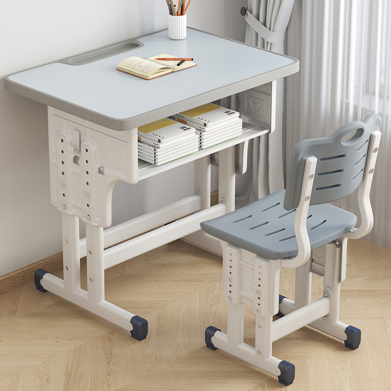 School Kids Desk and Chair Adjustable Writing Desk with Storage