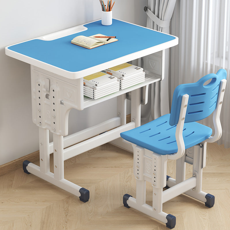 School Kids Desk and Chair Adjustable Writing Desk with Storage