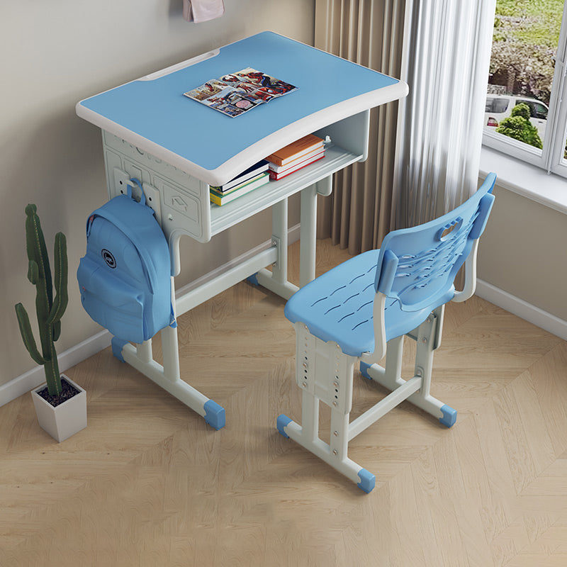 School Kids Desk and Chair Adjustable Writing Desk with Storage