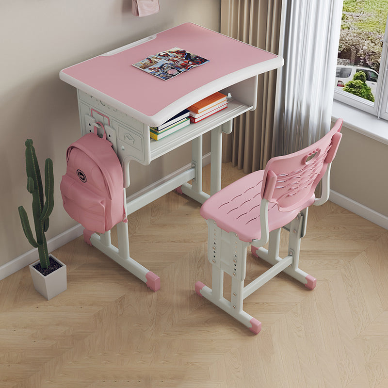 School Kids Desk and Chair Adjustable Writing Desk with Storage