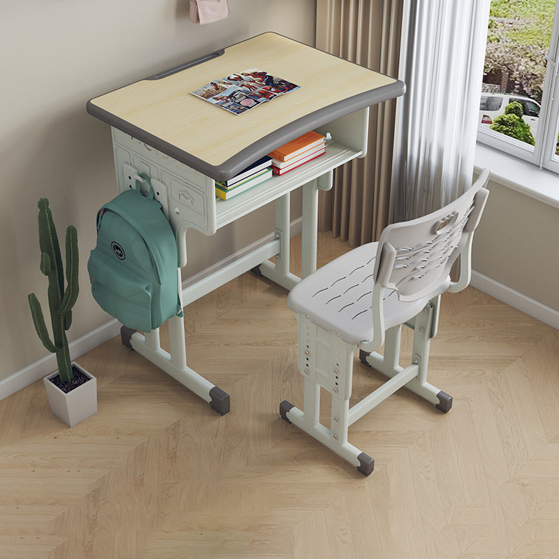 School Kids Desk and Chair Adjustable Writing Desk with Storage