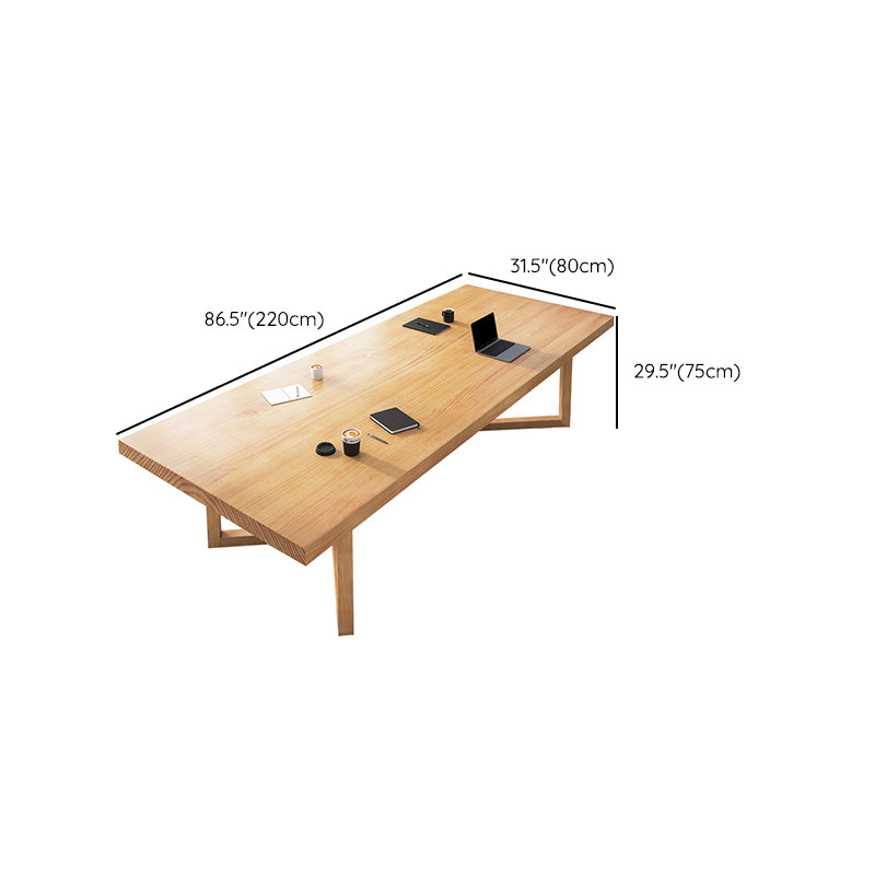 Modern Solid Wood Task Desk Rectangular Shape Office Desk with Legs