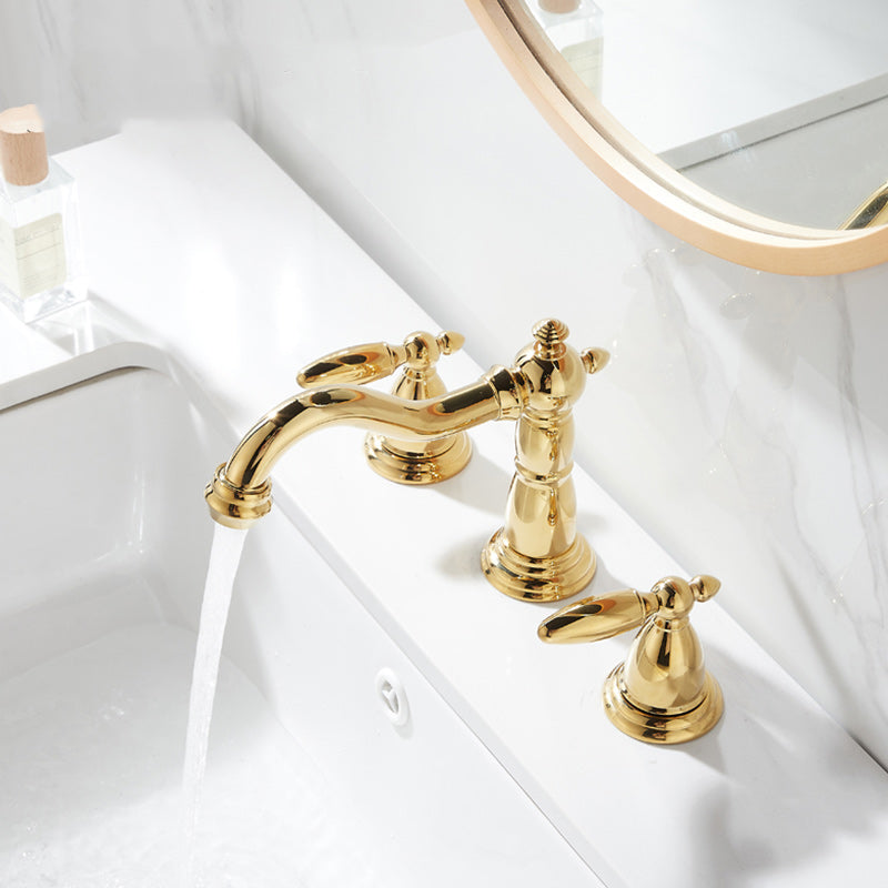 Glam Vessel Faucet 3 Holes Lever Handle Bathroom Vessel Faucet