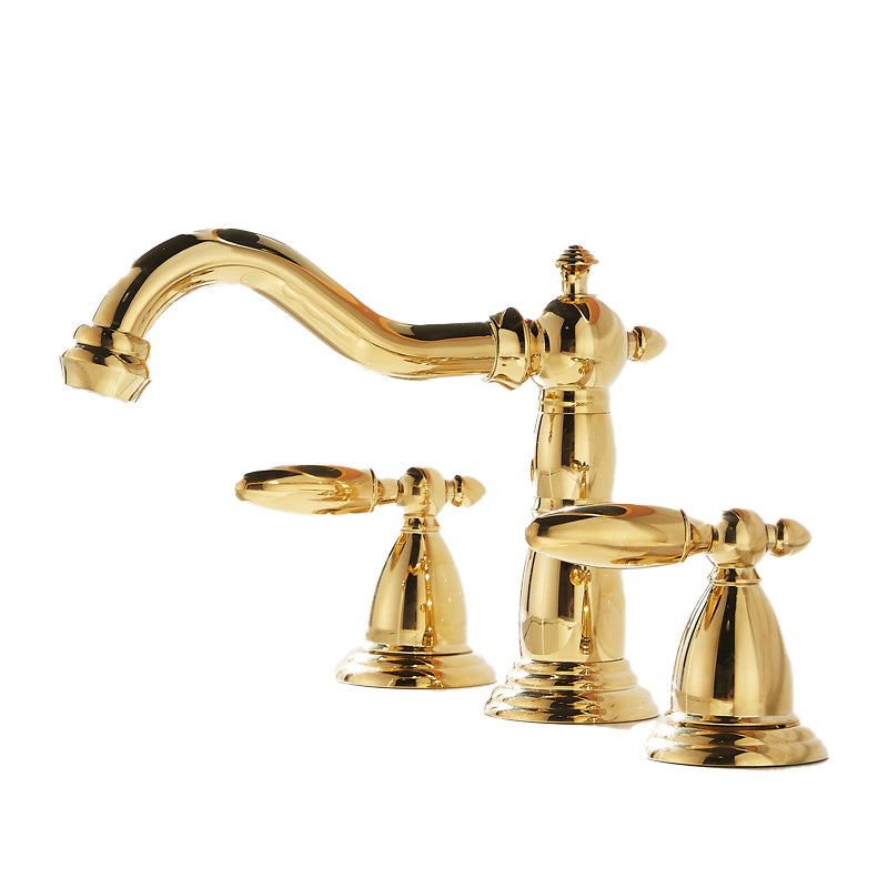 Glam Vessel Faucet 3 Holes Lever Handle Bathroom Vessel Faucet