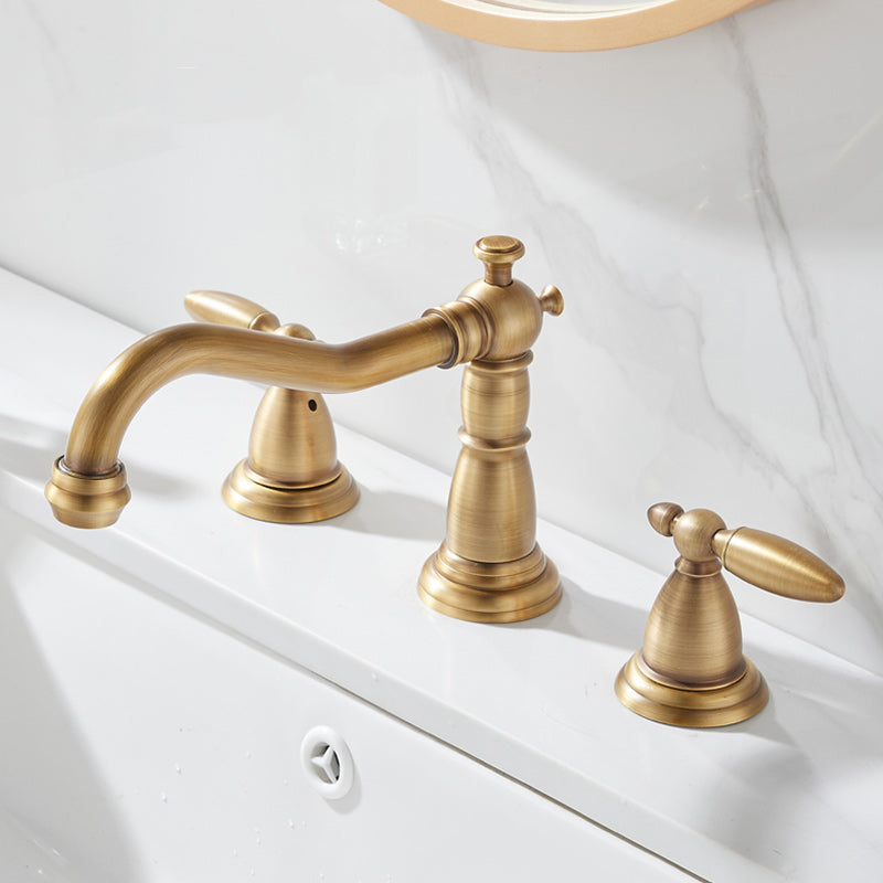 Glam Vessel Faucet 3 Holes Lever Handle Bathroom Vessel Faucet