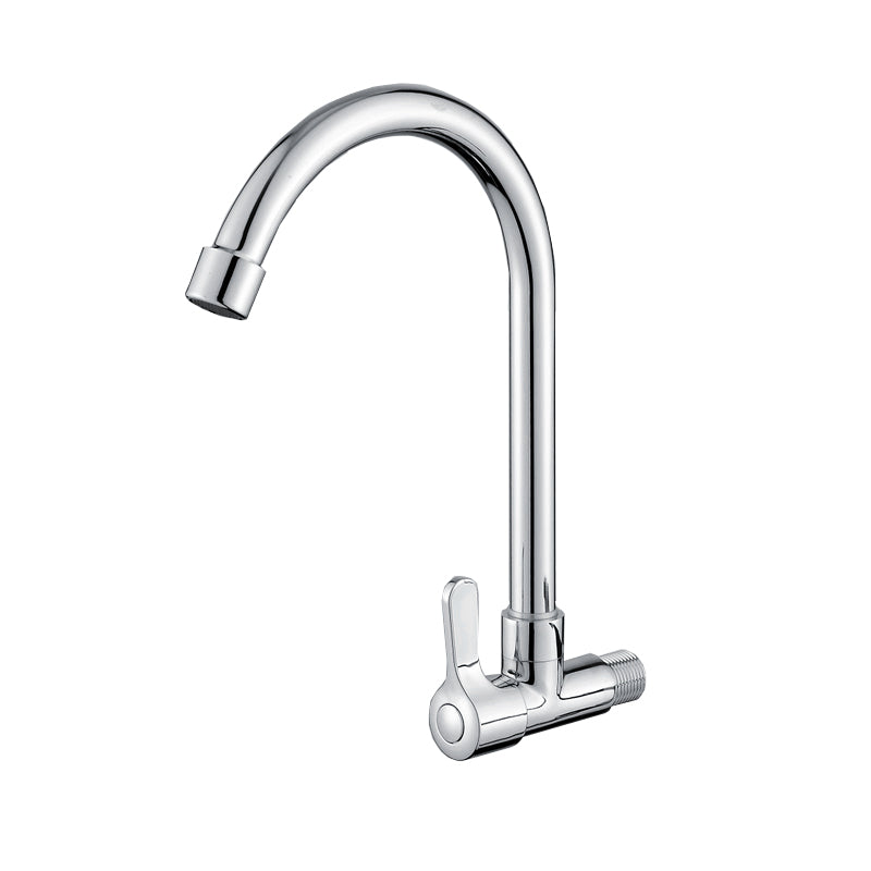 Modern Metal Single Handle Kitchen Faucet Wall Mounted Faucet in Chrome