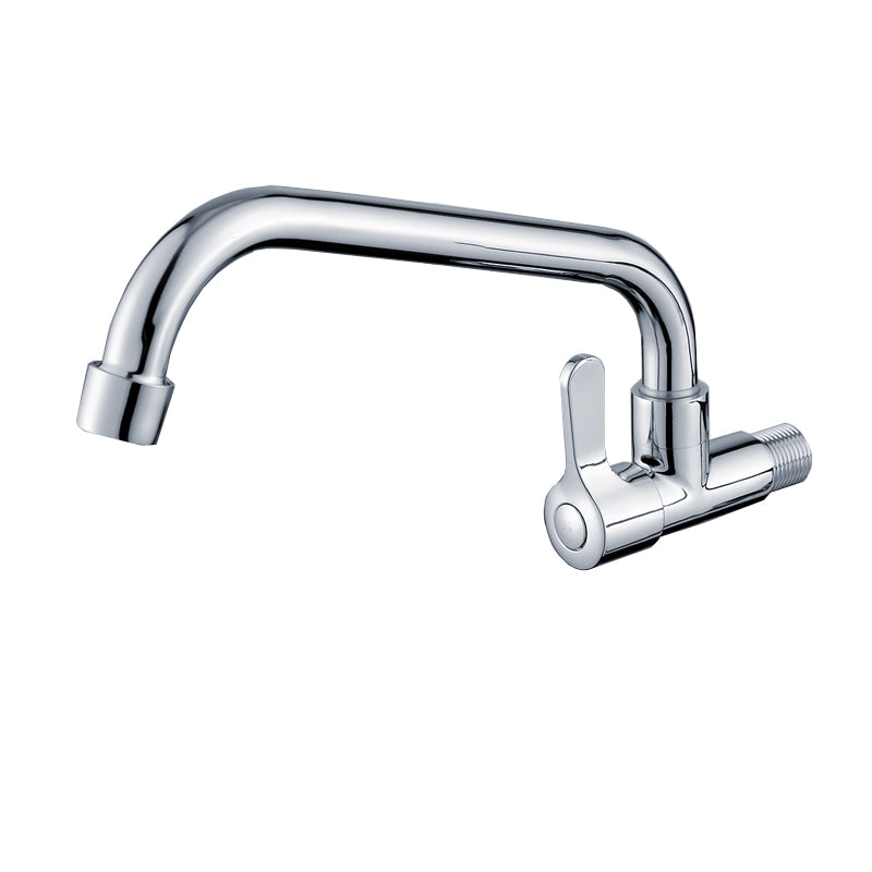 Modern Metal Single Handle Kitchen Faucet Wall Mounted Faucet in Chrome