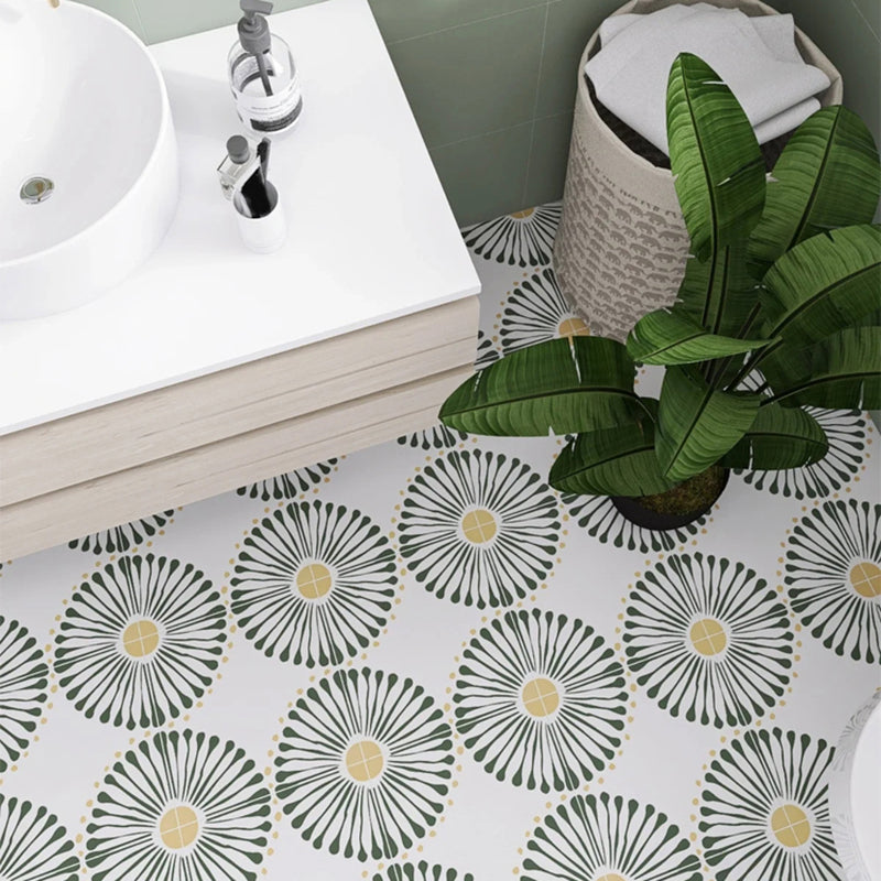 Modern Style Square Floor Tile Moroccan Print Straight Edge Waterproof Floor Tile