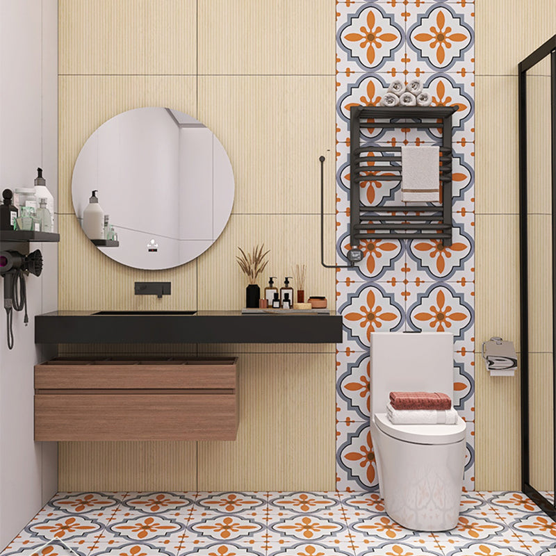 Modern Style Square Floor Tile Moroccan Print Straight Edge Waterproof Floor Tile