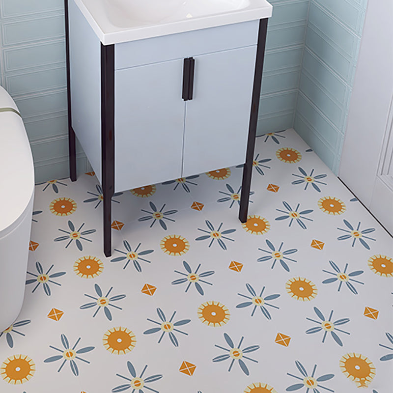 Modern Style Square Floor Tile Moroccan Print Straight Edge Waterproof Floor Tile