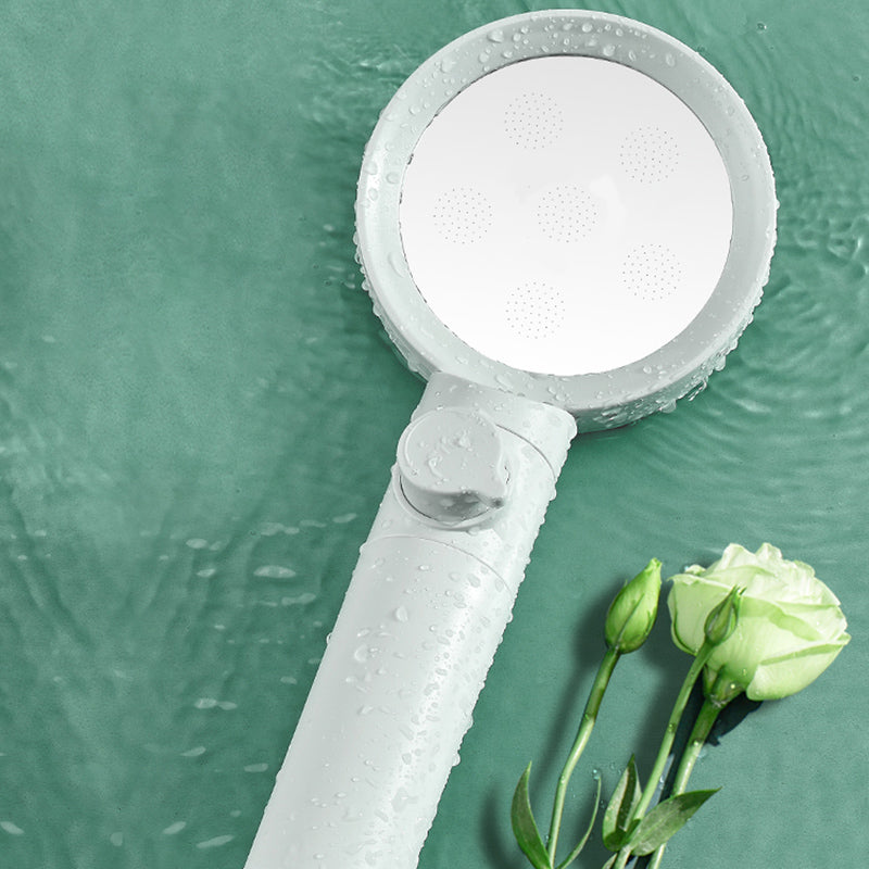 Handheld Shower Head Adjustable Spray Pattern White Round Shower Head