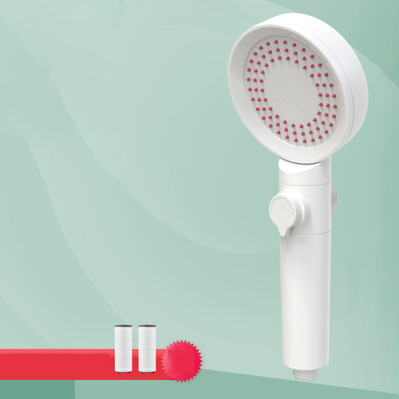 Handheld Shower Head Adjustable Spray Pattern White Round Shower Head