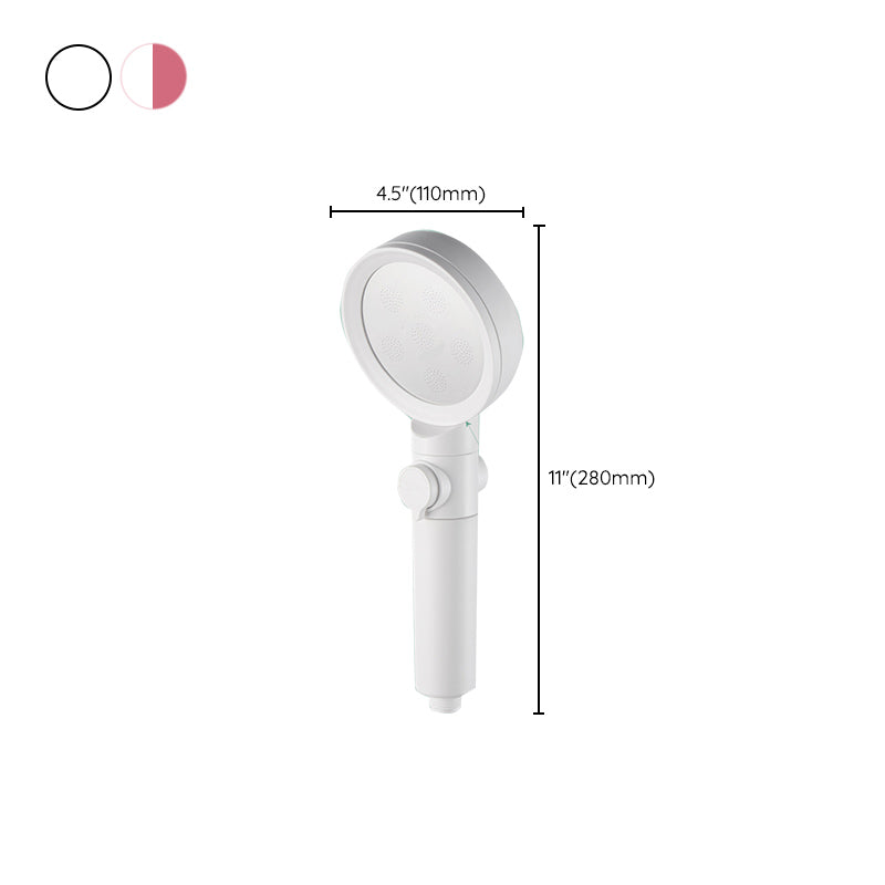 Handheld Shower Head Adjustable Spray Pattern White Round Shower Head